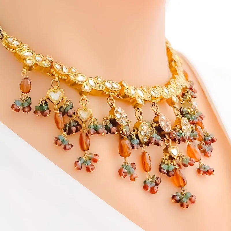 Elegant Regal 22k Gold Stone Set