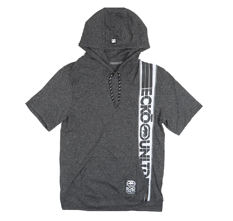 ECKO UNLTD S/S HOODIE SHIRT BLACK MARLED - E012K905