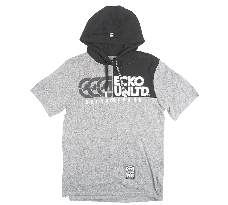 ECKO UNLTD S/S HOODIE SHIRT GREY MARLED - E012K900