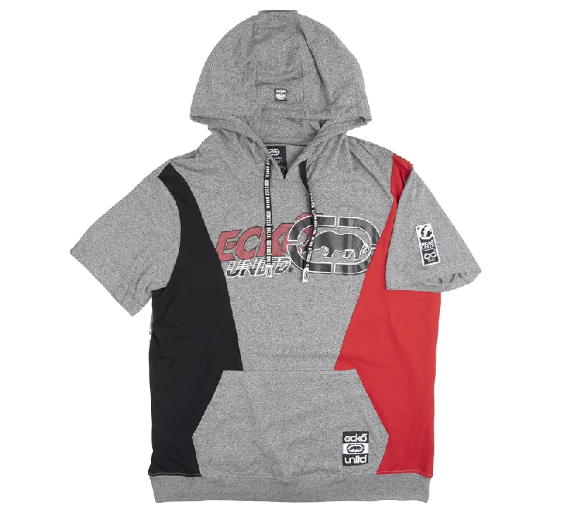 ECKO UNLTD S/S HOODIE SHIRT GREY MARLED - E012K901