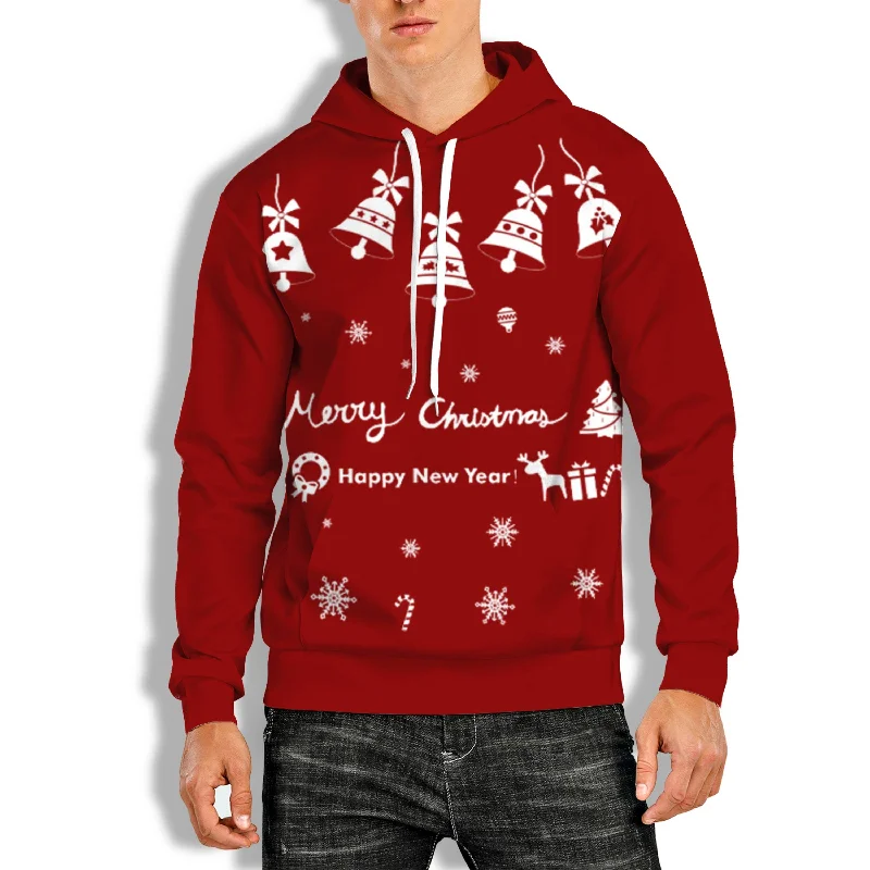 3D PRINT HOODIE WITH CHRISTMAS PRINT