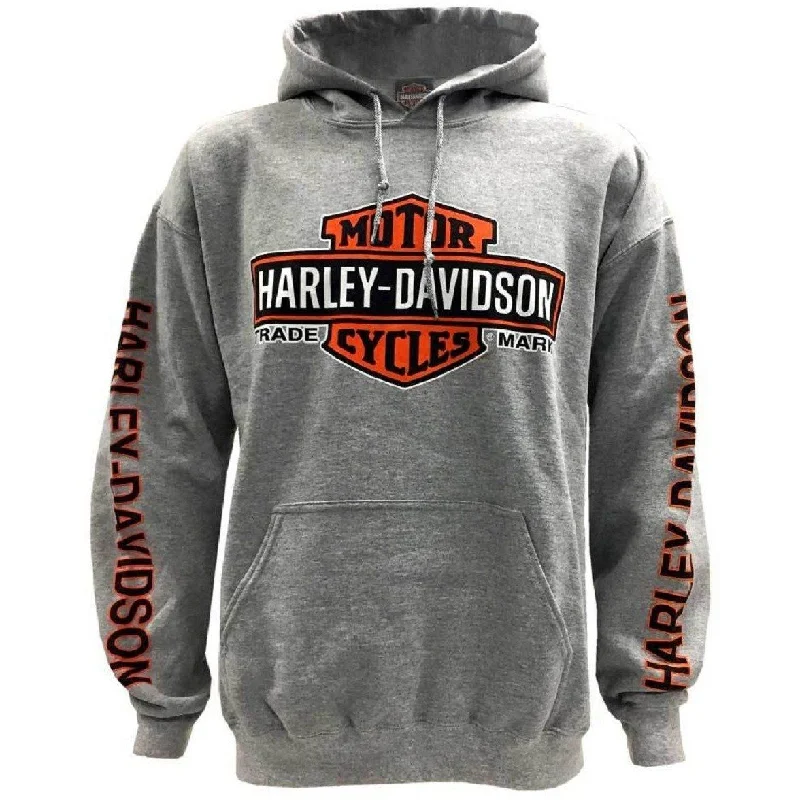 Harley-Davidson™ Men's Bar & Shield Logo Pullover Hooded Sweatshirt, Gray - 40290205