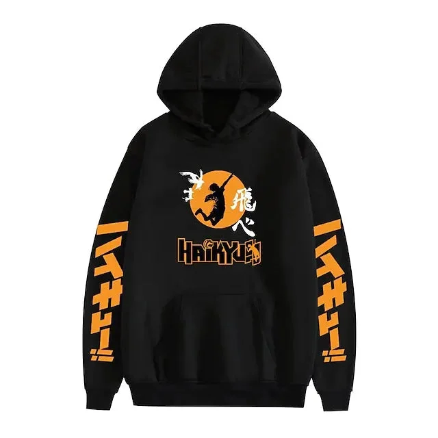 GRAPHIC PRINT HOODIE WITH ANIME LOGO