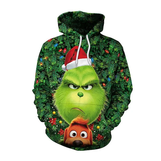 3D printed Hoodie with Green Wacky Christmas