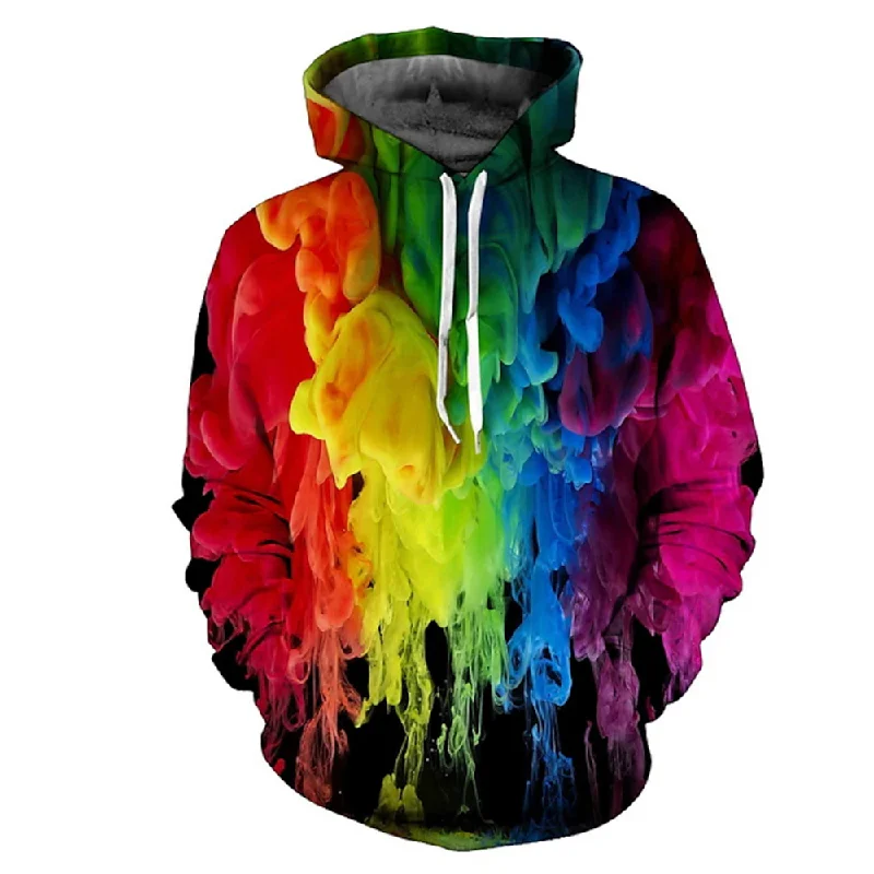 3D Print Hoodie with Rainbow Print