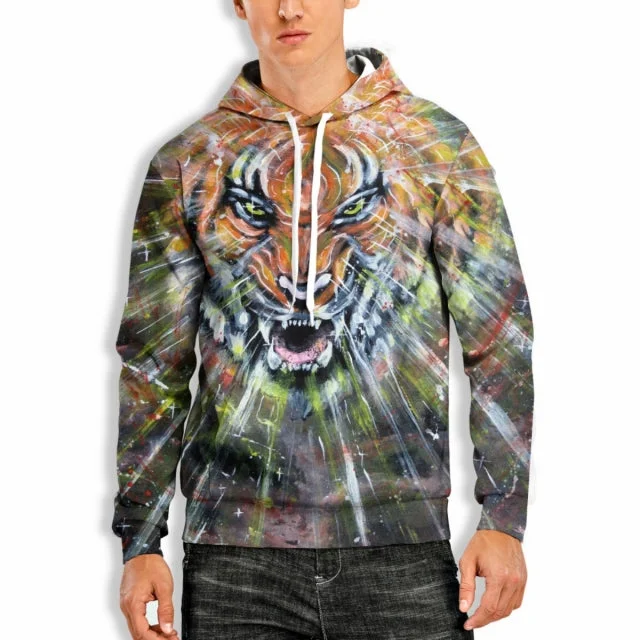 3D Printed Hoodies with Tiger Head