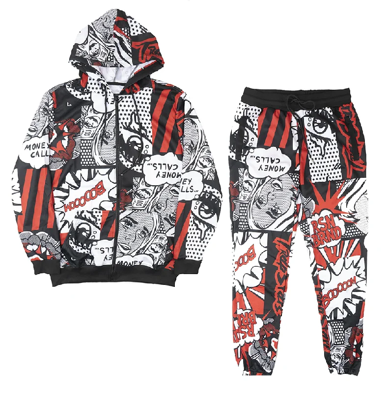 REASON TRACK HOODIE & PANTS SET BLACK - TSB-05-SET