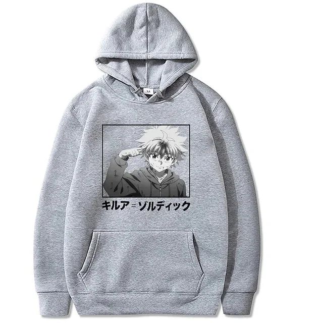 GRAPGIC PRINT HOODIE WITH ANIME LOGO