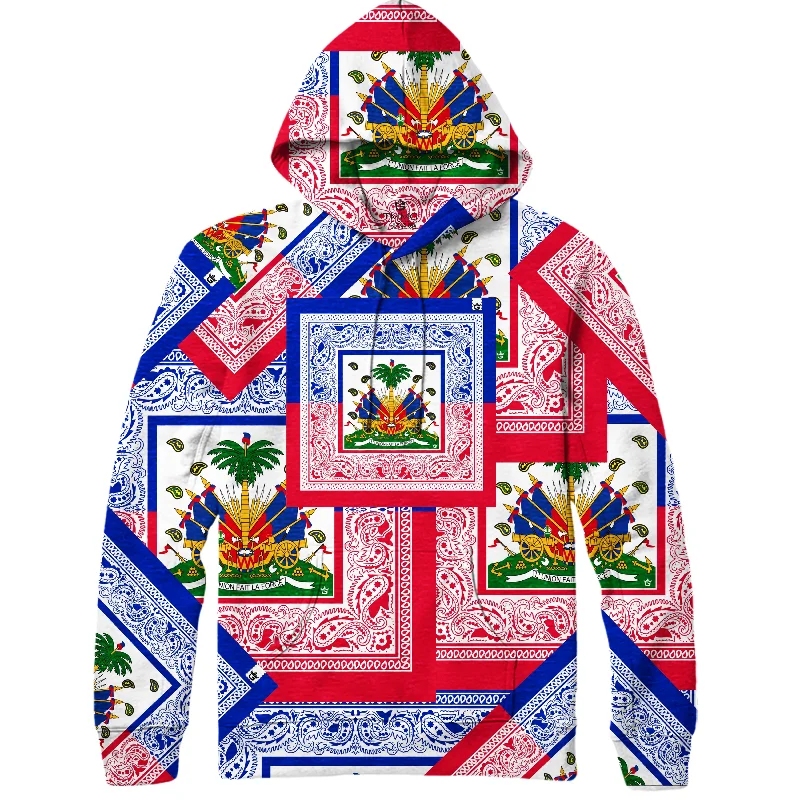 TMMG HAITI LUXURY HAITIAN FLAG BANDANA ALL OVER HOODIE