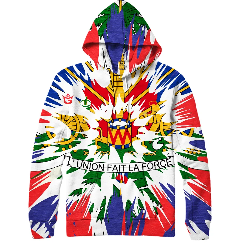 TMMG LUXURY INSPIRED HAITIAN FLAG TIE DYE STYLE HOODIE