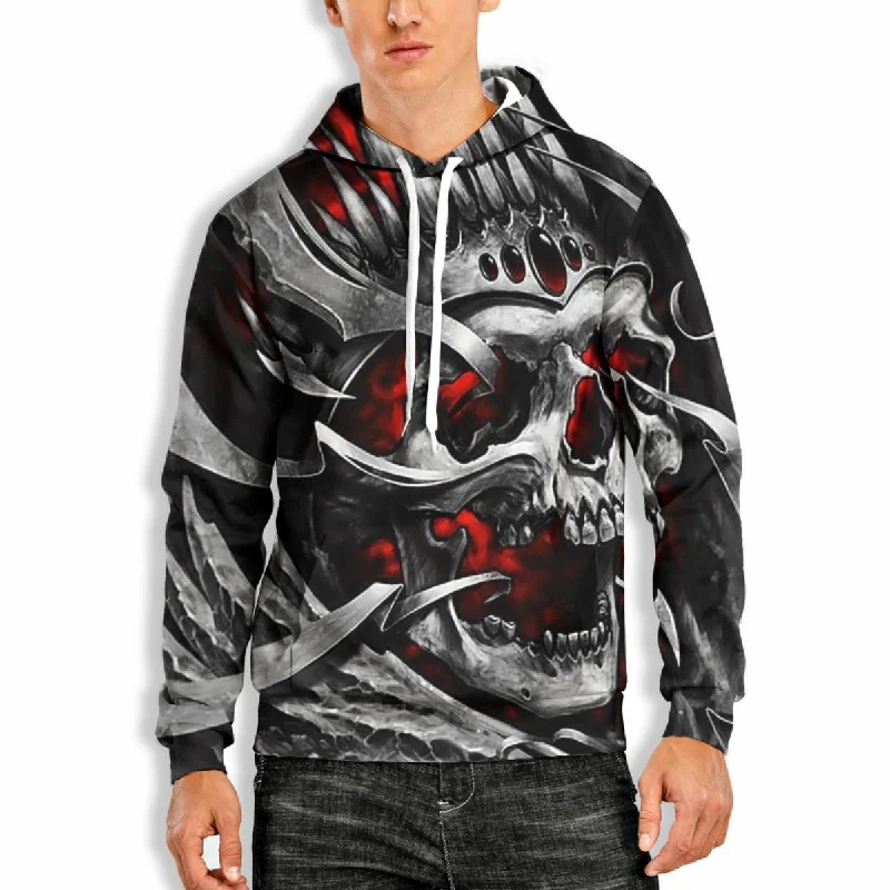 3D PRINT HOODIE WITH SKULL PRINT Print