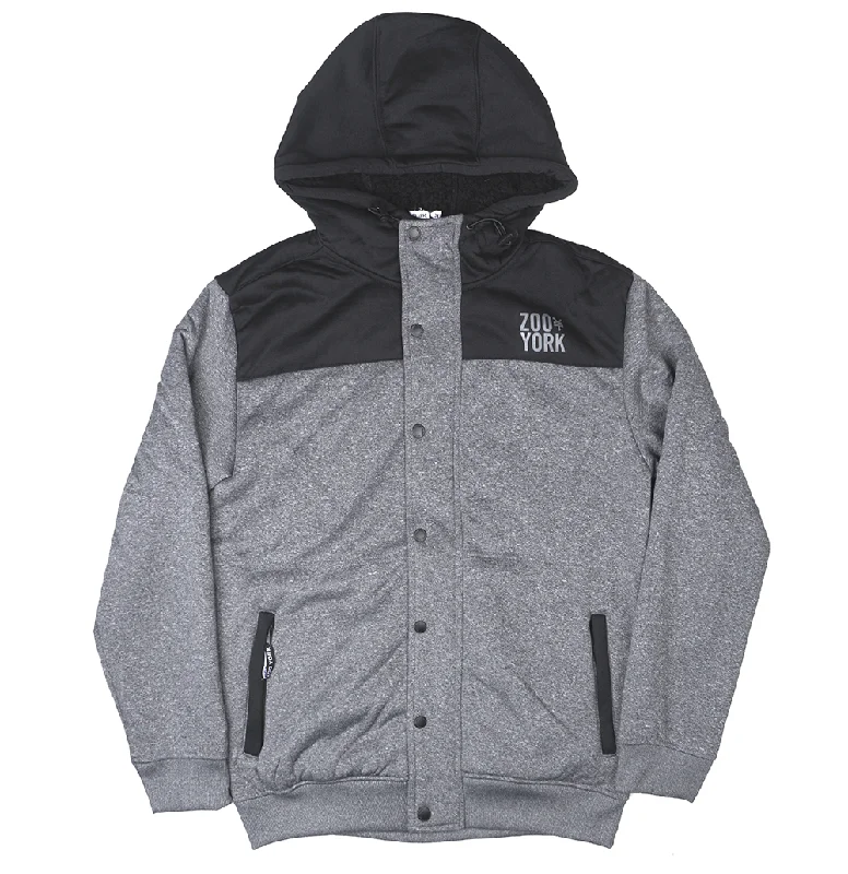 ZOO YORK LOGO SHERPA JACKET BLACK MARLED - ZY30H60