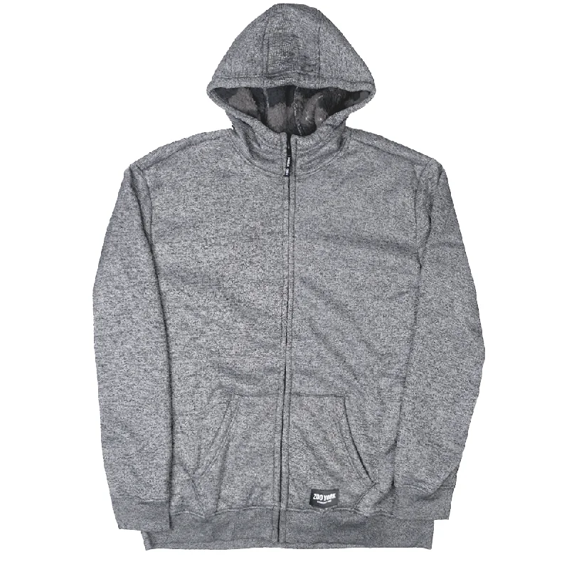 ZOO YORK SHERPA ZIP JACKET GREY MARLED - ZY30H72BM