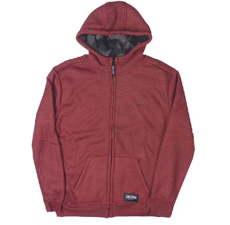 ZOO YORK SHERPA ZIP JACKET CORDOVAN MARLED - ZY30H72