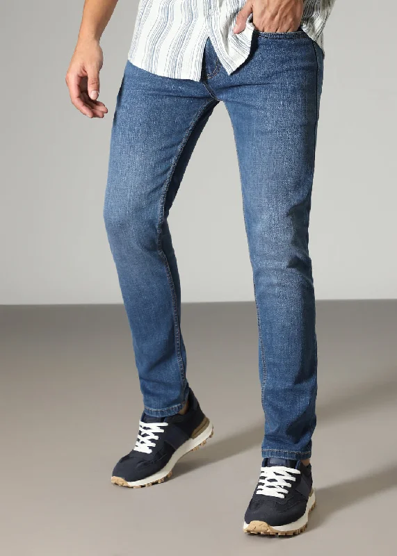 Cerulean Blue Slim Fit Jeans