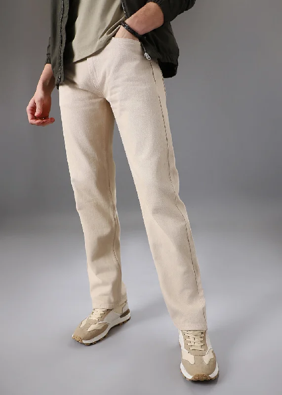 Cream Regular Fit Denim