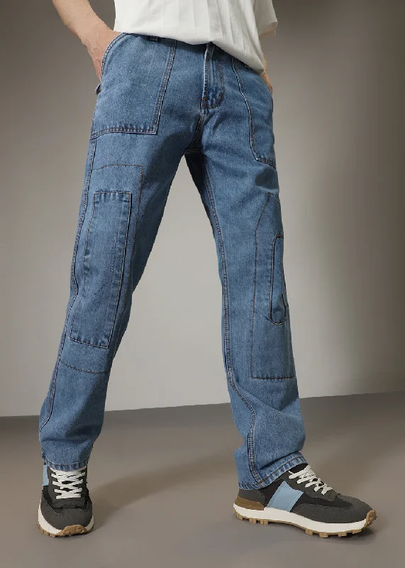 Dapper Celeste Blue Baggy fit Jeans