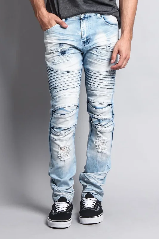 Heavy Dye Biker Denim Jeans