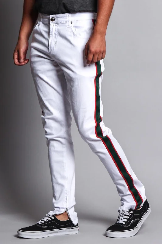 Men's G Stripe Zippered Track Style Pants