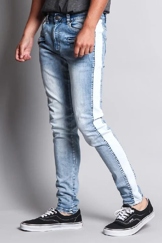 Men's Track Style Denim Jeans