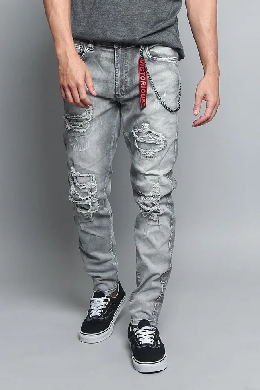 Stone Washed Track Jeans