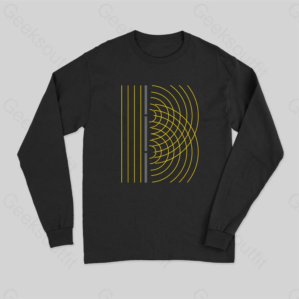 Double Slit Light Wave Particle Science Experiment Long Sleeve T-Shirt