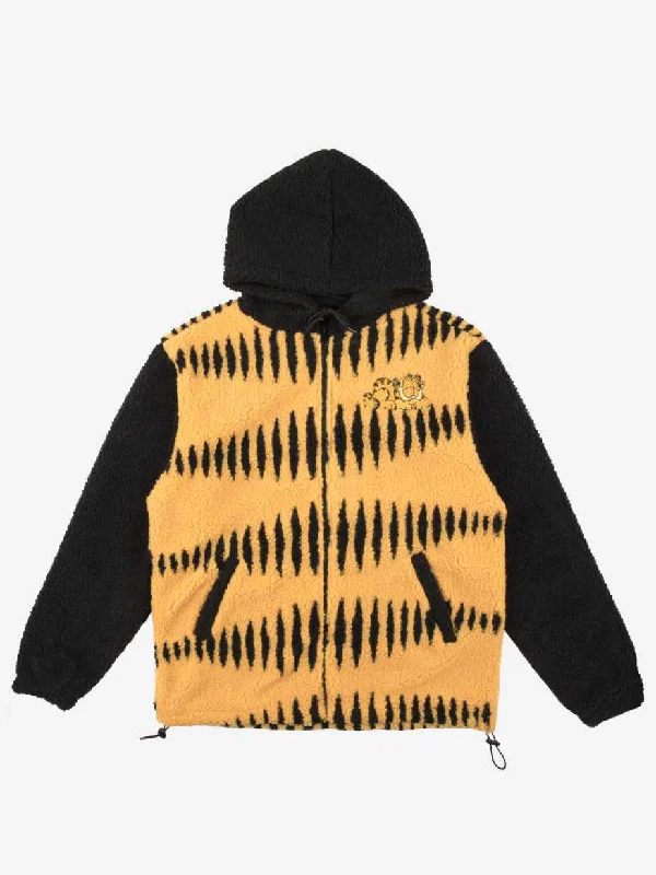 DUMBGOOD - GARFIELD STRIPE REPEAT SHERPA HOODIE