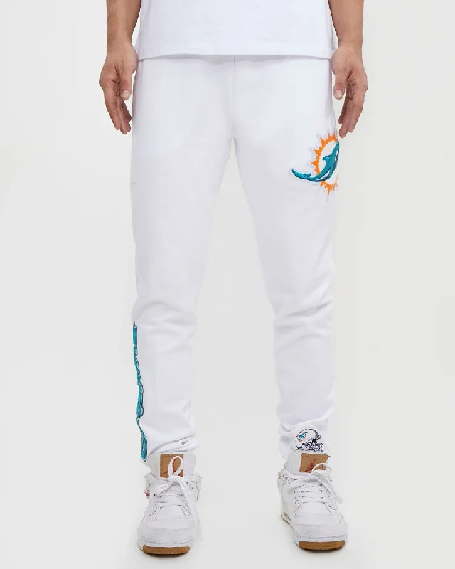 NFL MIAMI DOLPHINS CLASSIC CHENILLE MEN'S JOGGER (WHITE)