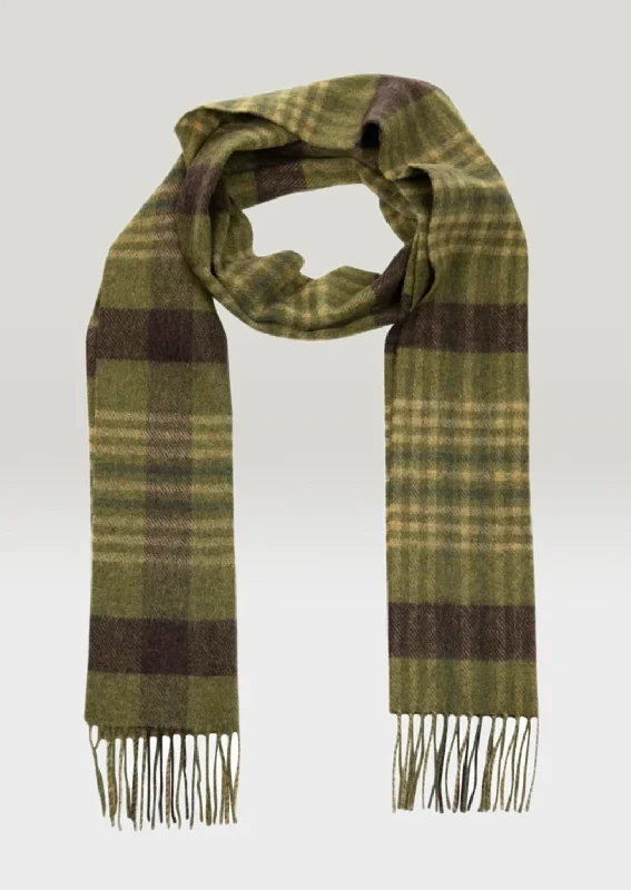 John Hanly Lambswool Scarf Loden Coffee