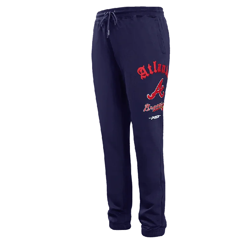 MLB ATLANTA BRAVES OLD ENGLISH MEN'S SWEATPANT (MIDNIGHT NAVY)