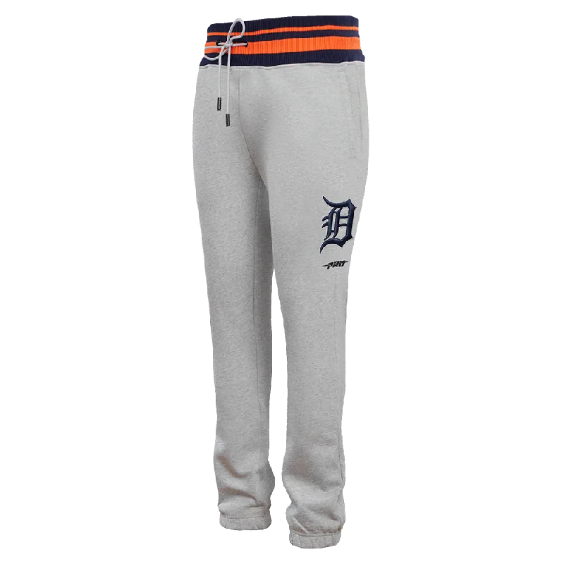 MLB DETROIT TIGERS SCRIPT TAIL MEN'S RIB FLC SWEATPANT (HEATHER GREY/MIDNIGHT NAVY/ORANGE)