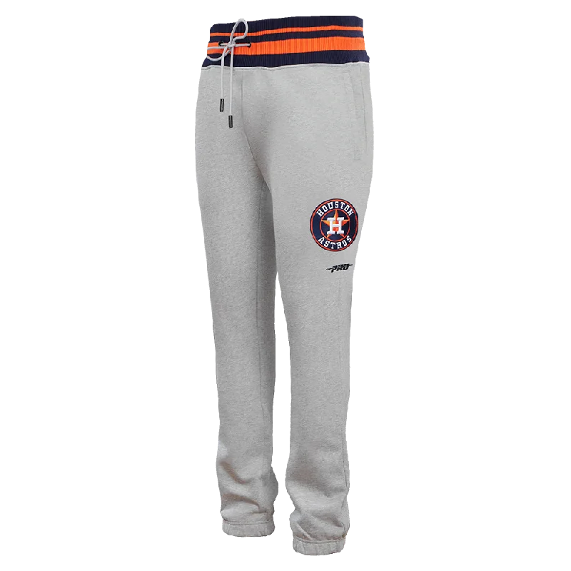 MLB HOUSTON ASTROS SCRIPT TAIL MEN'S RIB FLC SWEATPANT (HEATHER GREY/MIDNIGHT NAVY/ORANGE)