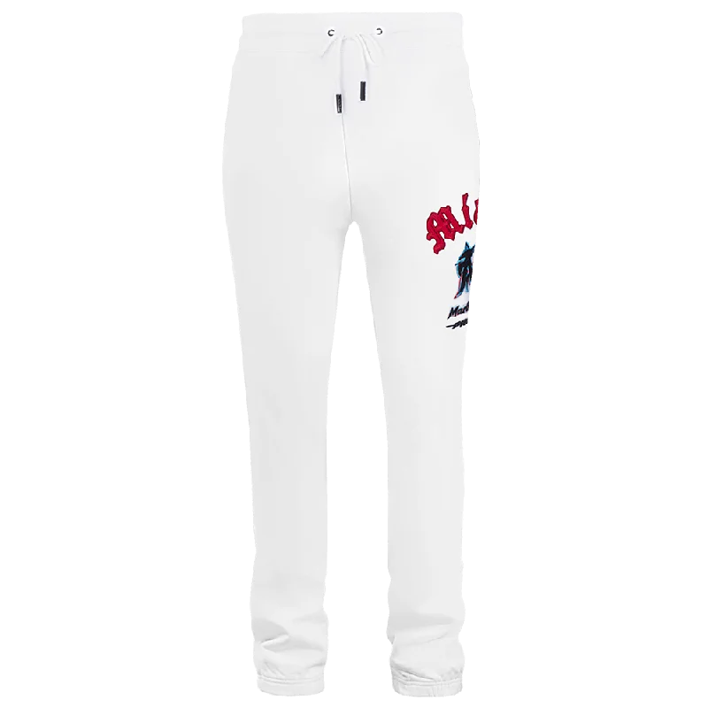 MLB MIAMI MARLINS OLD ENGLISH MEN'S SWEATPANT (WHITE)