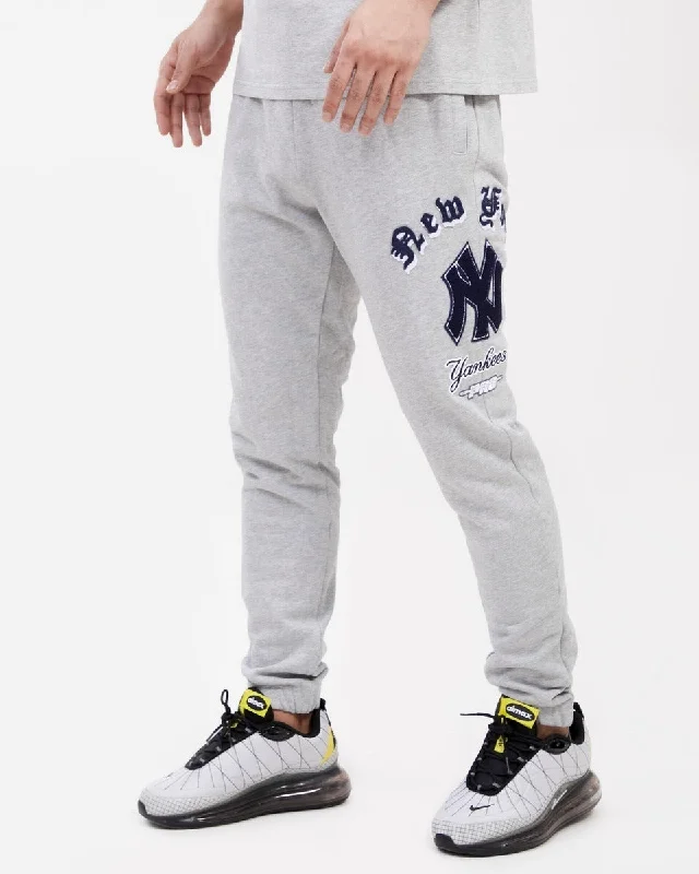 MLB NEW YORK YANKEES OLD ENGLISH MEN'S SWEATPANT (HEATHER GREY)