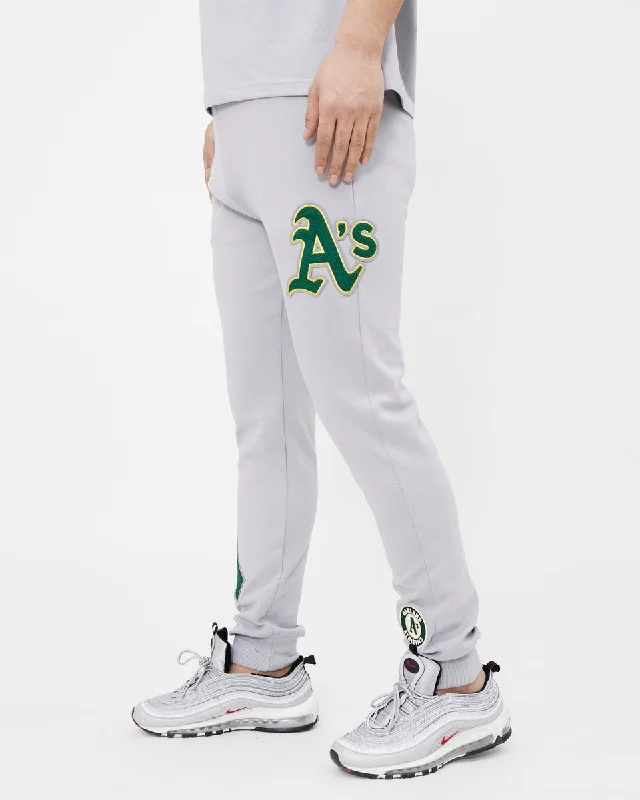 MLB OAKLAND ATHLETICS CLASSIC CHENILLE MEN'S JOGGER (GRAY)