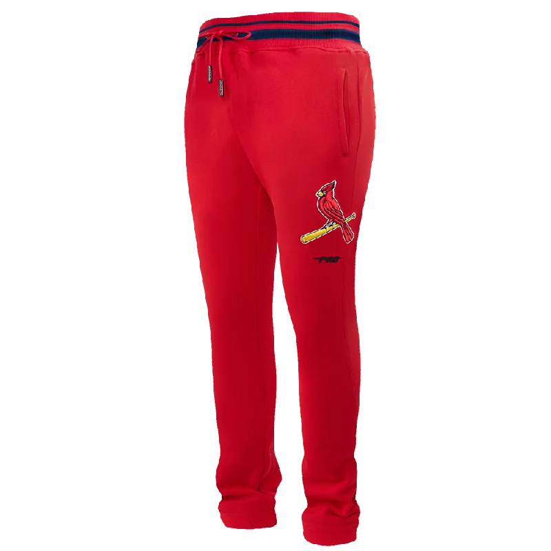 MLB ST. LOUIS CARDINALS SCRIPT TAIL MEN'S RIB FLC SWEATPANT (RED/MIDNIGHT NAVY/RED)