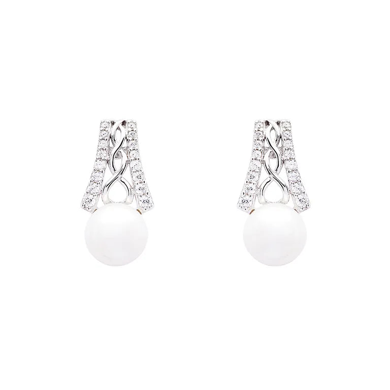 Trinity Knot Pearl Earrings