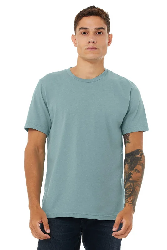 Bella + Canvas Mens Heather CVC Short Sleeve Crewneck T-Shirt - Heather Blue Lagoon