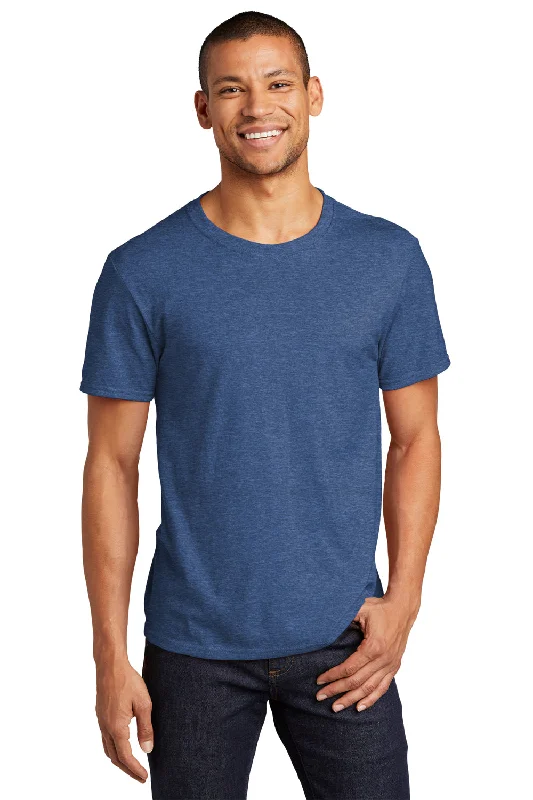 Jerzees Mens Premium Blend Moisture Wicking Short Sleeve Crewneck T-Shirt - Heather Retro Royal Blue