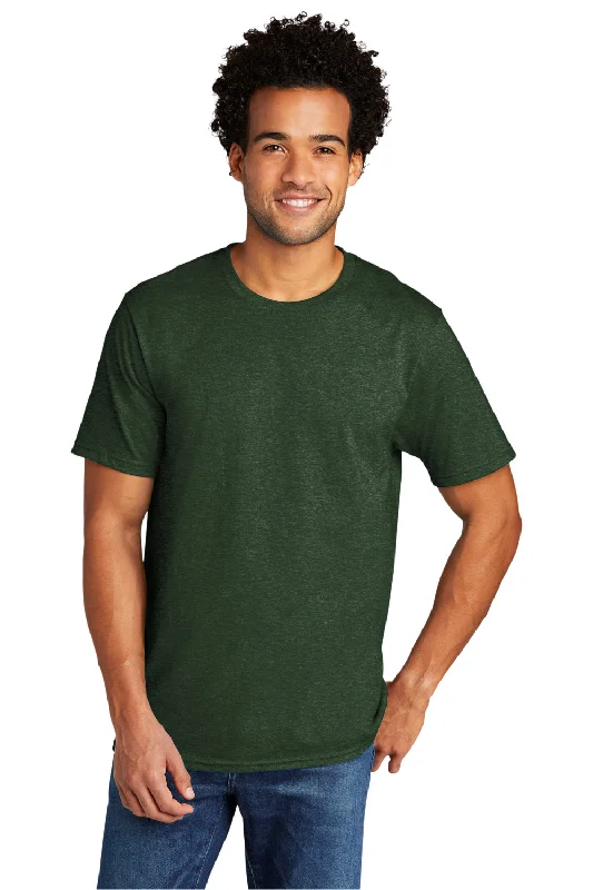 Port & Company Mens Short Sleeve Crewneck T-Shirt - Heather Forest Green