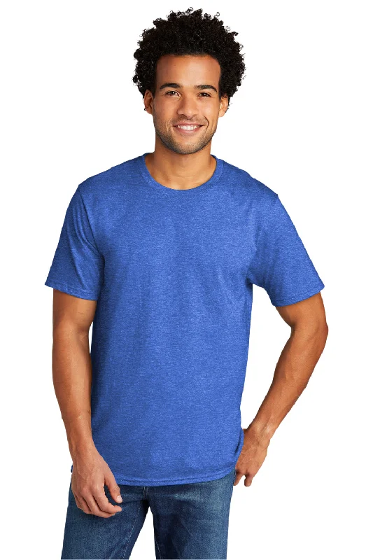 Port & Company Mens Short Sleeve Crewneck T-Shirt - Heather Royal Blue