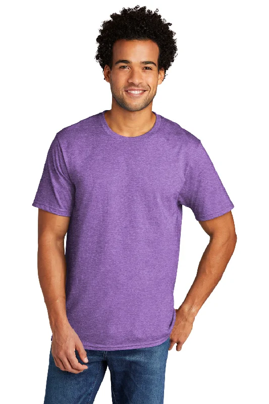 Port & Company Mens Short Sleeve Crewneck T-Shirt - Heather Team Purple