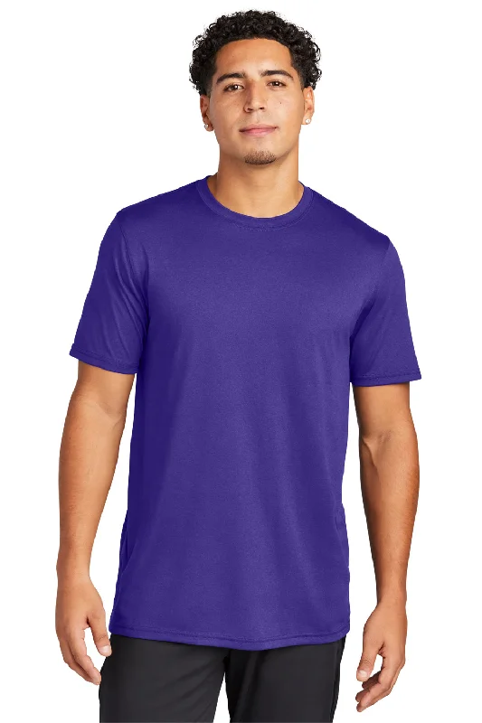 Sport-Tek Mens Echo Moisture Wicking Short Sleeve Crewneck T-Shirt - Purple