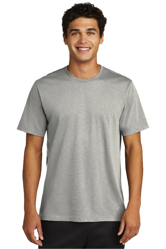 Sport-Tek Mens Strive Moisture Wicking Short Sleeve Crewneck T-Shirt - Silver Grey