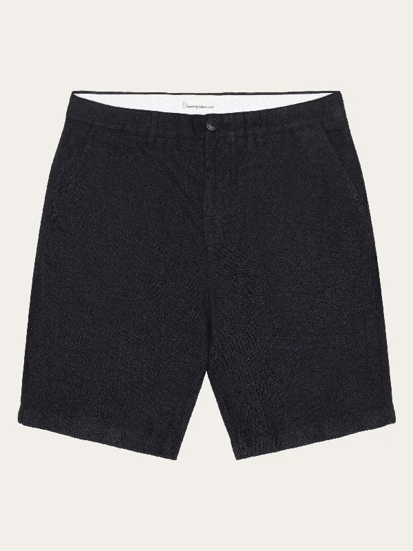 CHUCK regular linen shorts - GOTS/Vegan - Black Jet