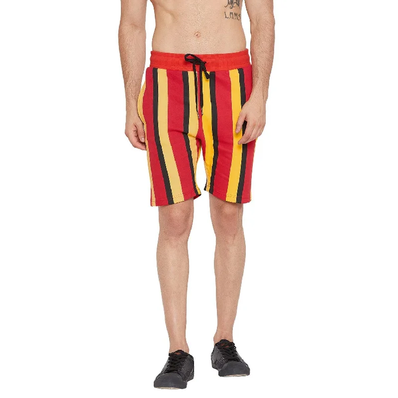 Tricolour Vertical Striped Shorts